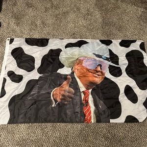 Cow print Trump flag
